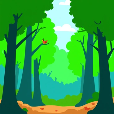 A dense forest filled with tall, green trees swaying gently in the breeze. The leaves of the trees are vibrant and glossy, rustling together to create a soft, whispering sound. Rays of sunlight filter through the canopy, casting dappled light on the forest floor covered with fallen leaves. In the background, a few birds can be seen perched on branches, adding a touch of life to the scene. The overall atmosphere is filled with a sense of communication among the trees as they share their secrets in the wind.