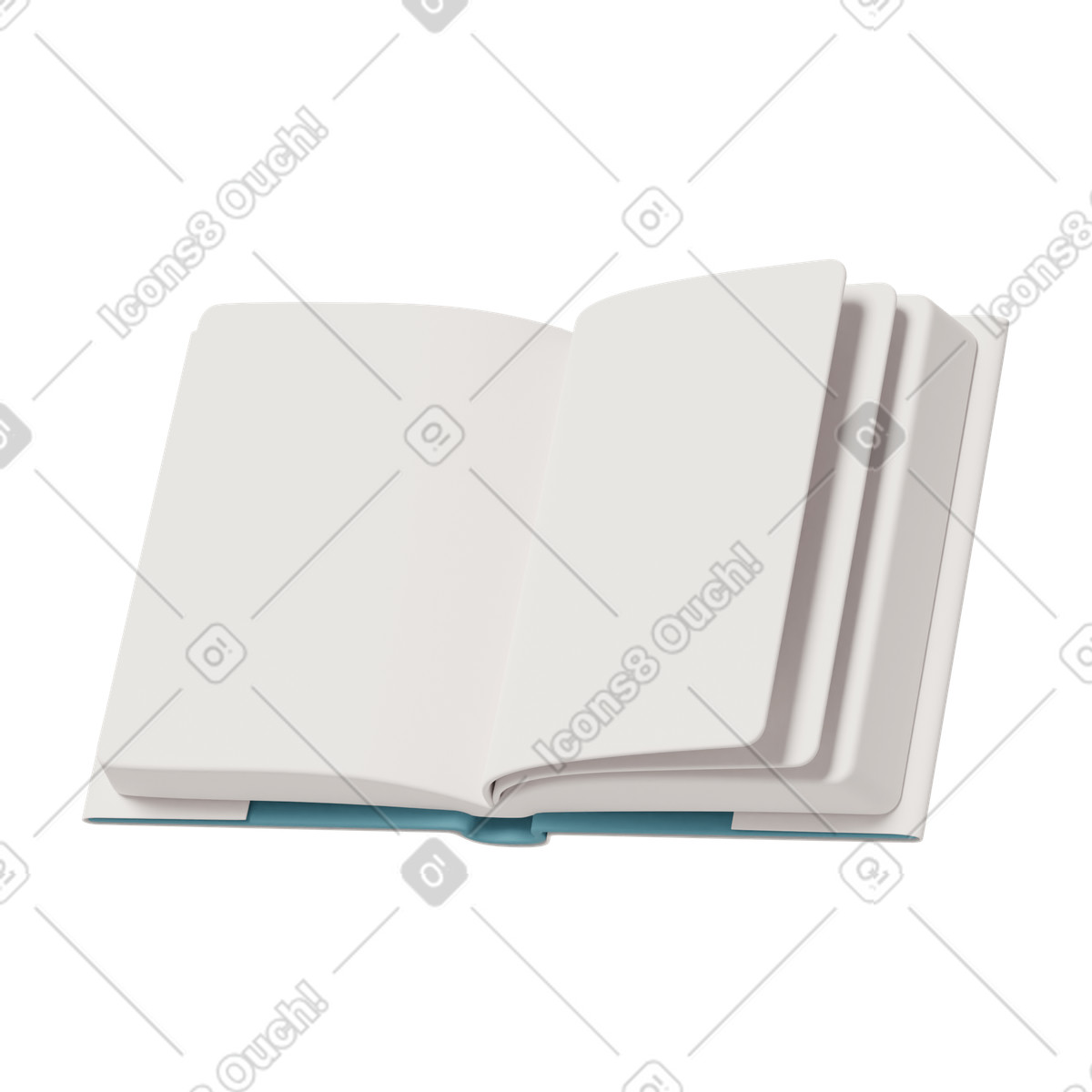 3D Casual life スタイルの Open book mockup のイラストをPNG、SVG形式でダウンロード