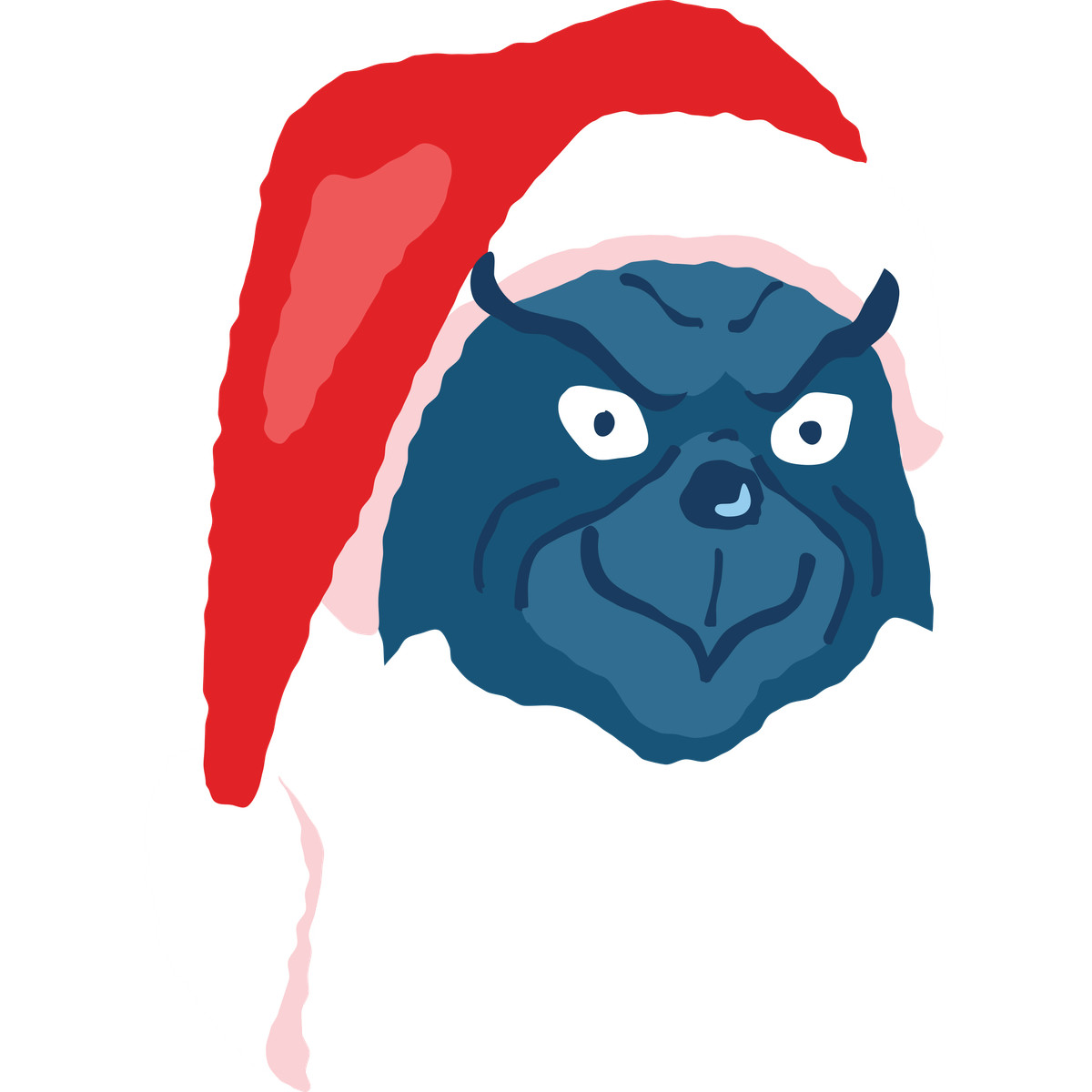 Ilustración Satisfied christmas character in hat en estilo Cherry a descargar en PNG y SVG