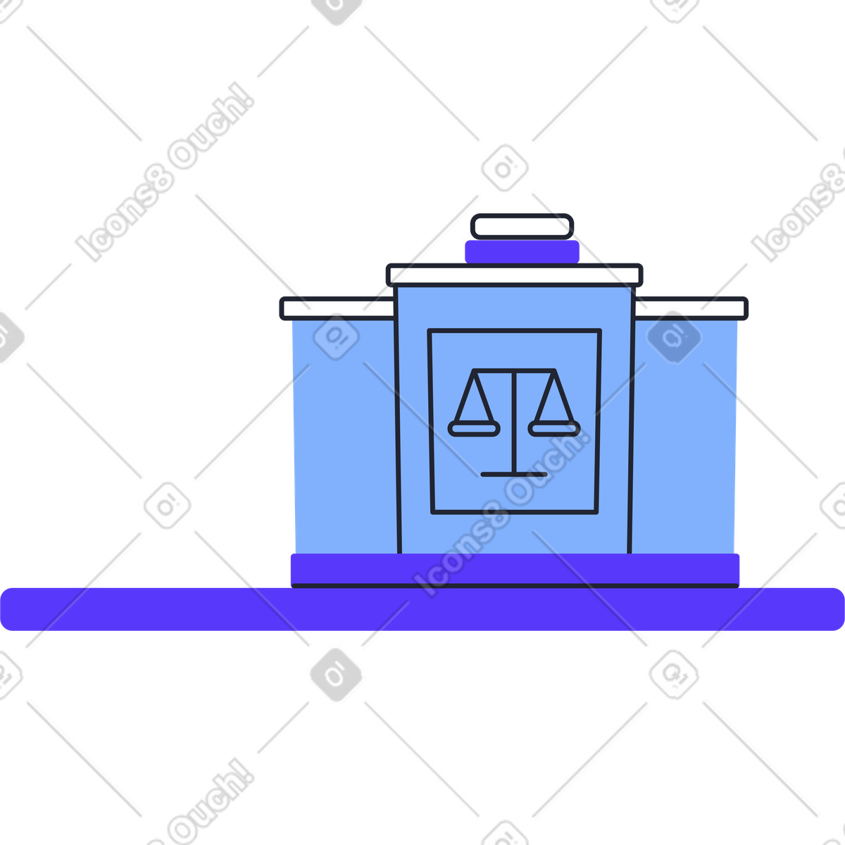 Illustration Table du juge dans le style Pablita à télécharger aux formats PNG, SVG