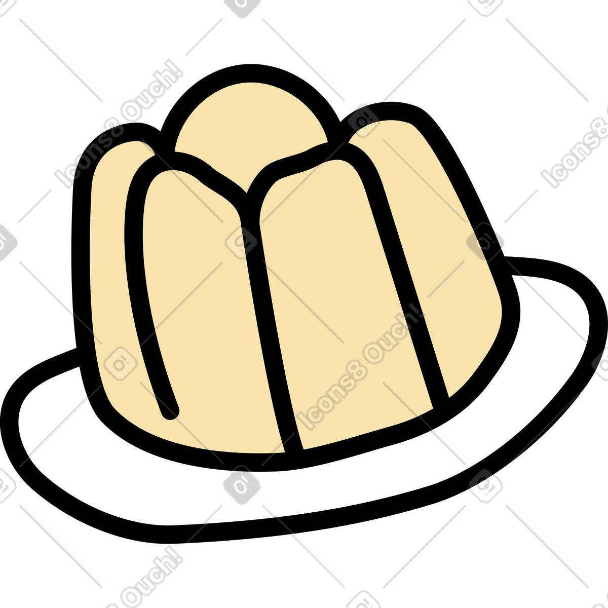 Gelee auf einem teller-Illustration im Notes-Stil als Download in PNG, SVG