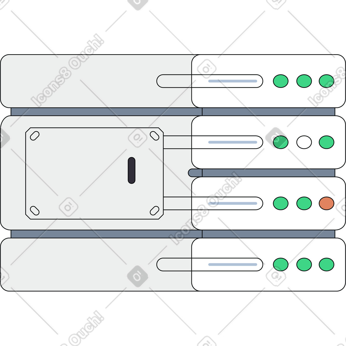 Server illustrazione in stile Teko scarica in PNG, SVG