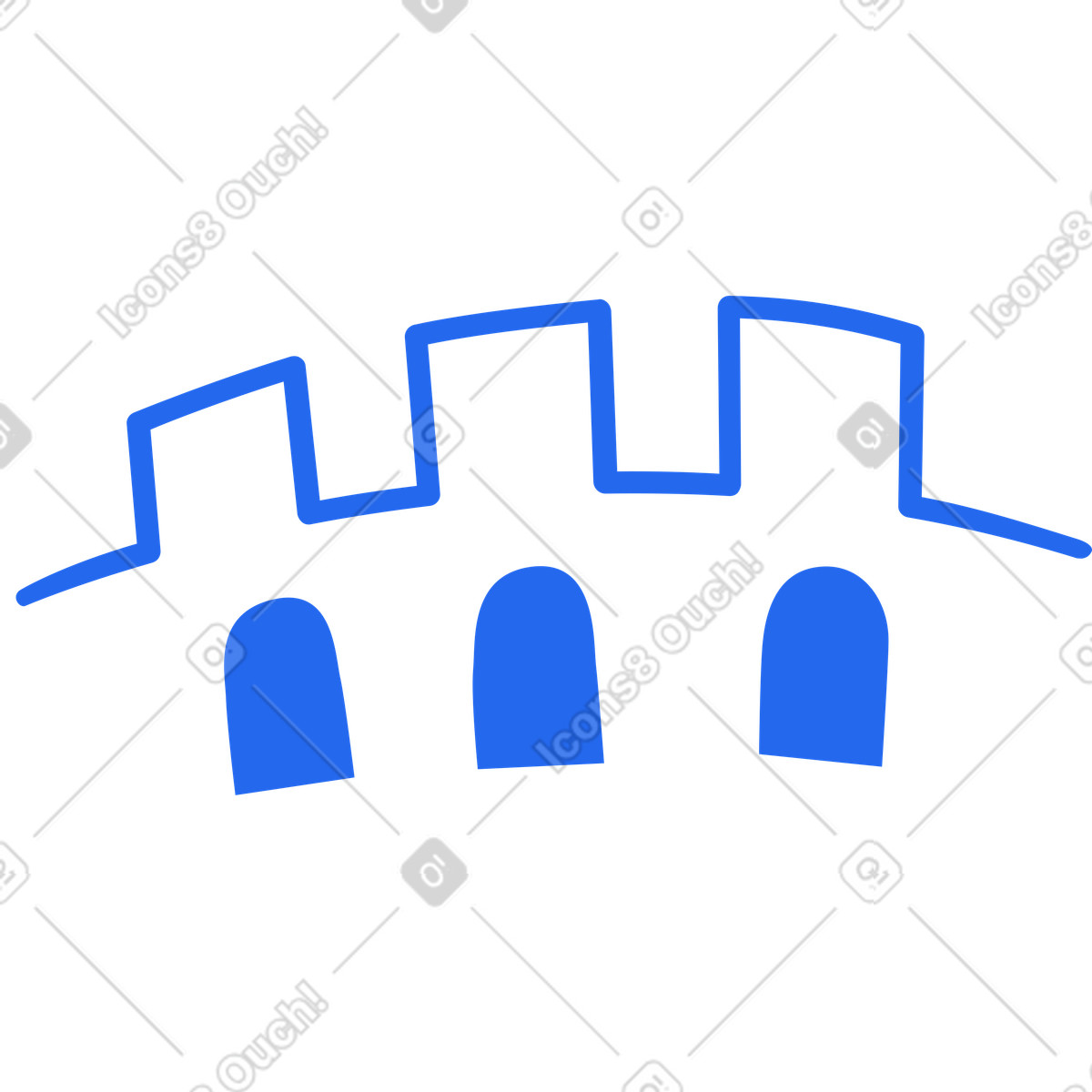 Castle illustration in Kingdom style download in PNG, SVG