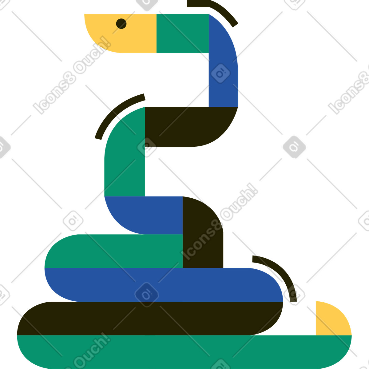 Ilustración Serpiente en estilo Spot a descargar en PNG y SVG