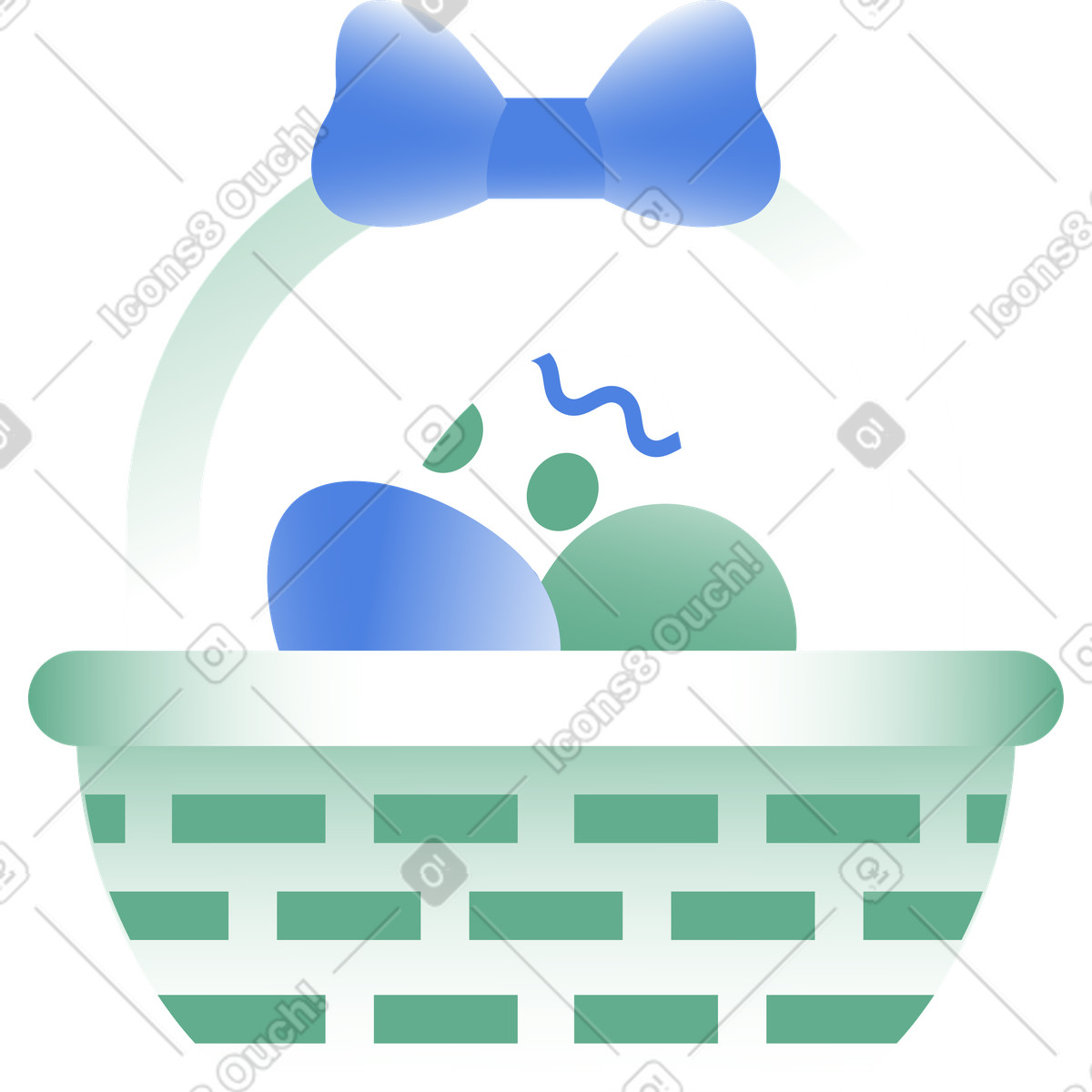 Ilustração de Cesta com os ovos páscoa em no estilo Network para baixar em PNG, SVG