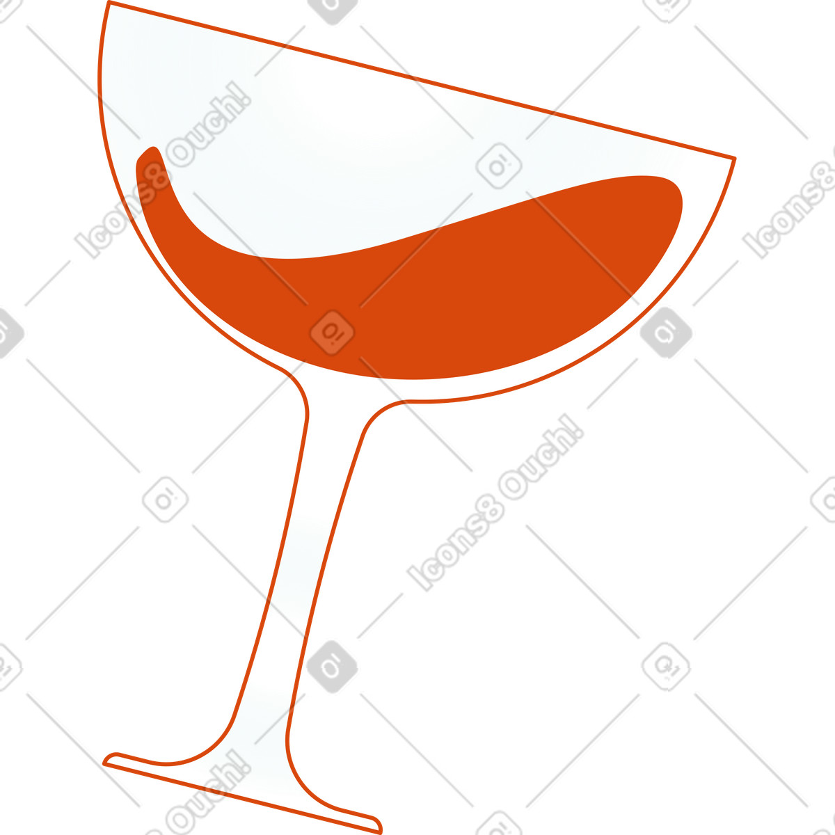 Bicchiere di vino rosato illustrazione in stile Orange scarica in PNG, SVG