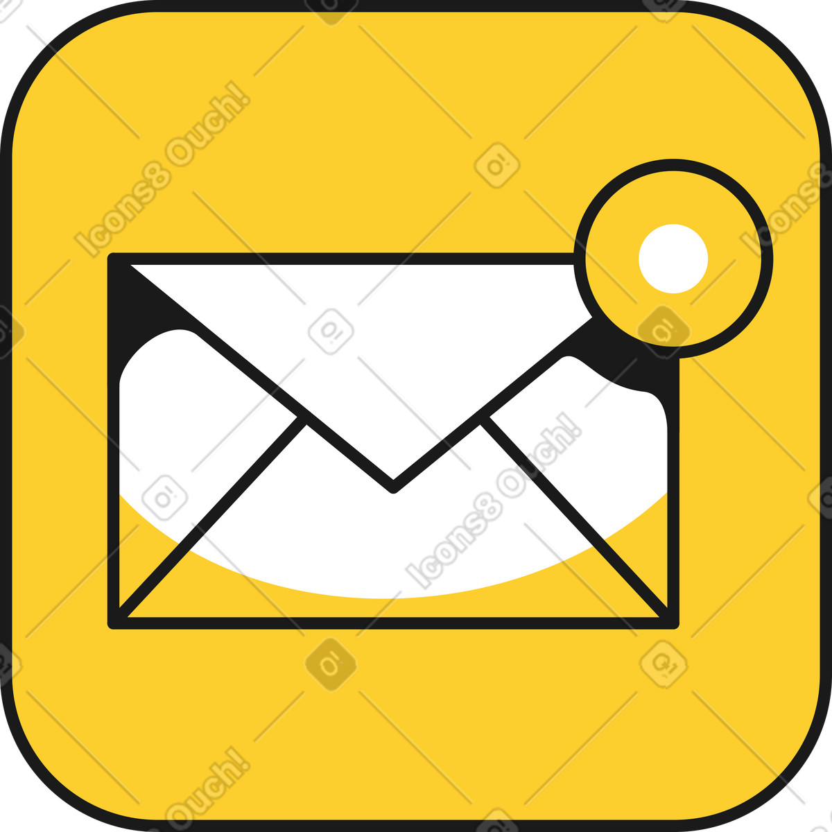 Received message icon illustration in Taxi style download in PNG, SVG