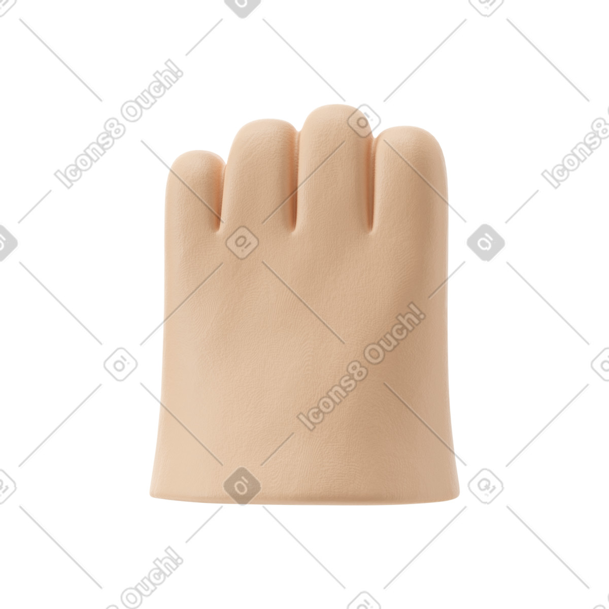 Palmo della mano sinistra illustrazione in stile 3D Stripy scarica in PNG, SVG