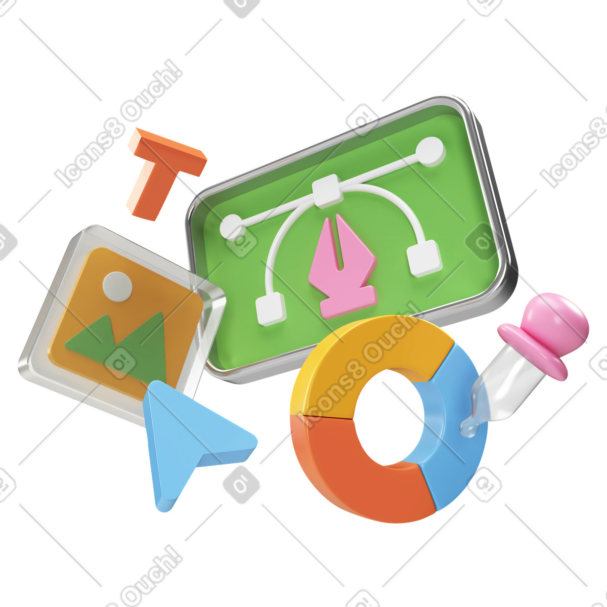 Web design with the picture and color palette illustration in PNG, SVG