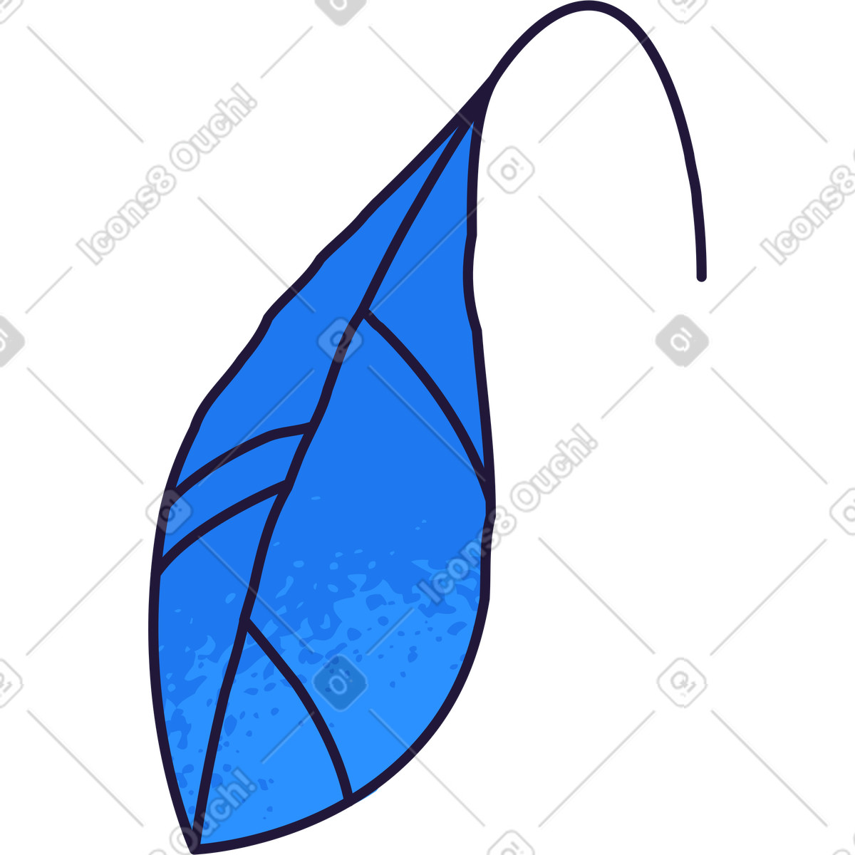 Ilustración Blue leaf en estilo Conifer a descargar en PNG y SVG