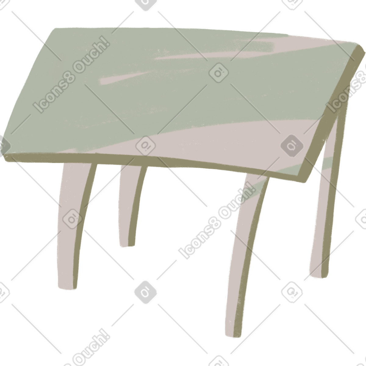 Ilustração de Mesa verde em no estilo Atomic para baixar em PNG, SVG