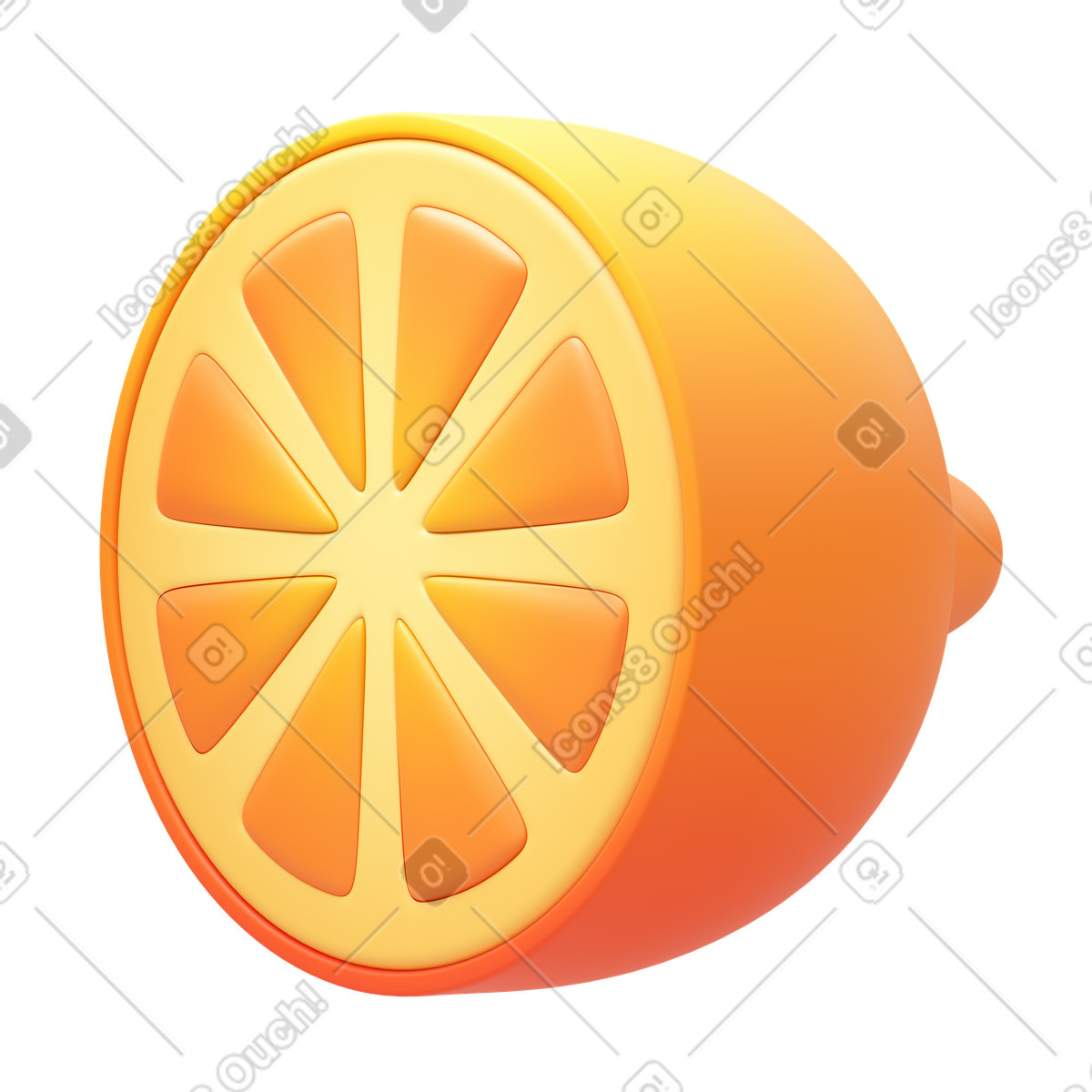 Ilustración Citrus en estilo 3D Fluency a descargar en PNG y SVG