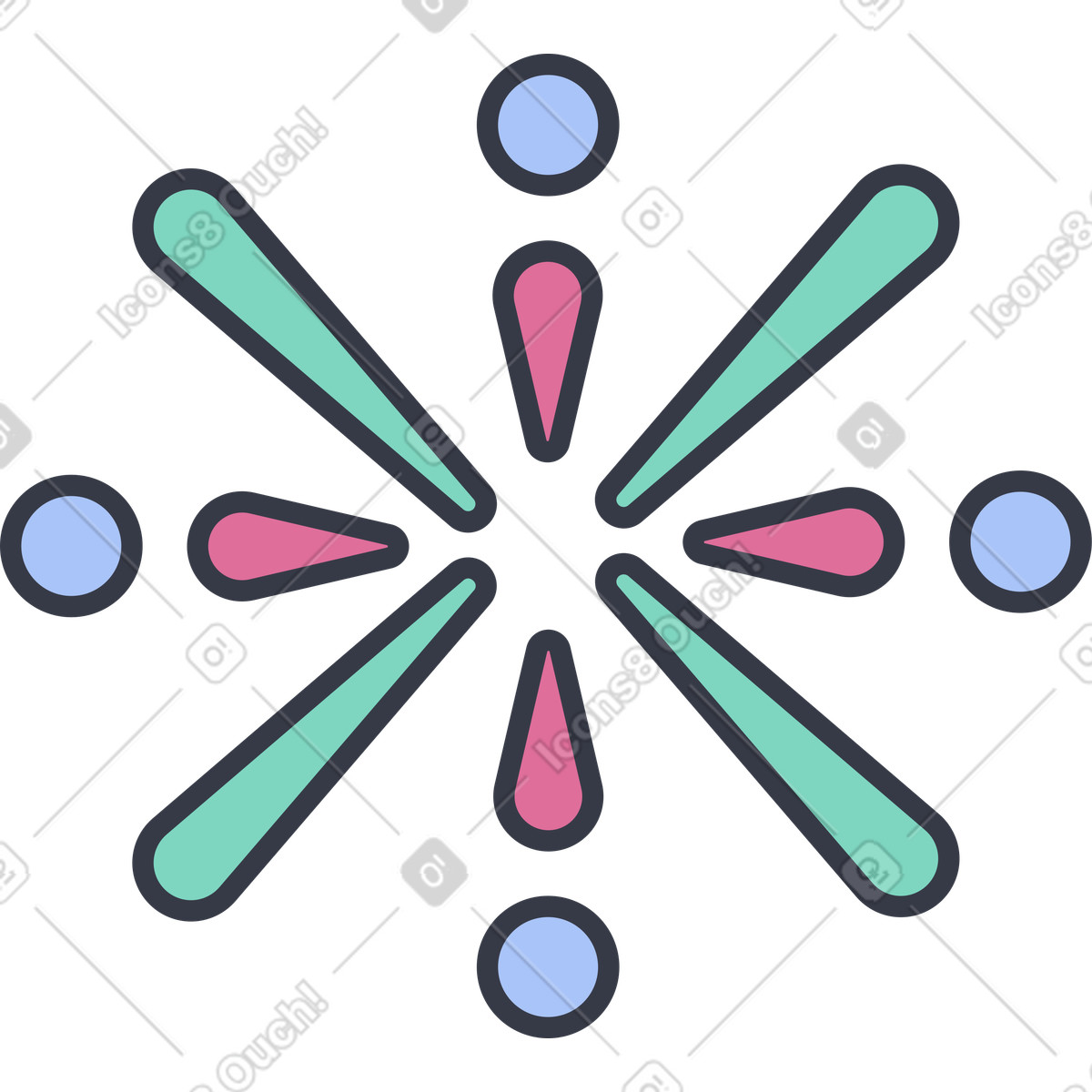 Ilustração animada de Fogos artifício em no estilo Abstract para baixar em GIF, Lottie (JSON), AE