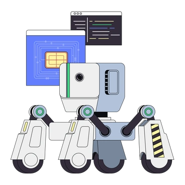 Robotics and Software Engineering Automation, Machine Learning Agent with Code and Hardware Interface PNG, SVG