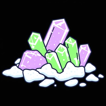 A close-up view of sparkling sugar crystals is prominently displayed, capturing the intricate shapes and facets of each crystal. The crystals glisten with light, reflecting a myriad of tiny highlights. They are arranged in a natural mound, with some crystals overlapping, showcasing a range of sizes. The dark background provides a stark contrast, emphasizing the brilliance and texture of the sugar crystals. Delicate shadows are cast beneath the crystals, giving depth to the composition.