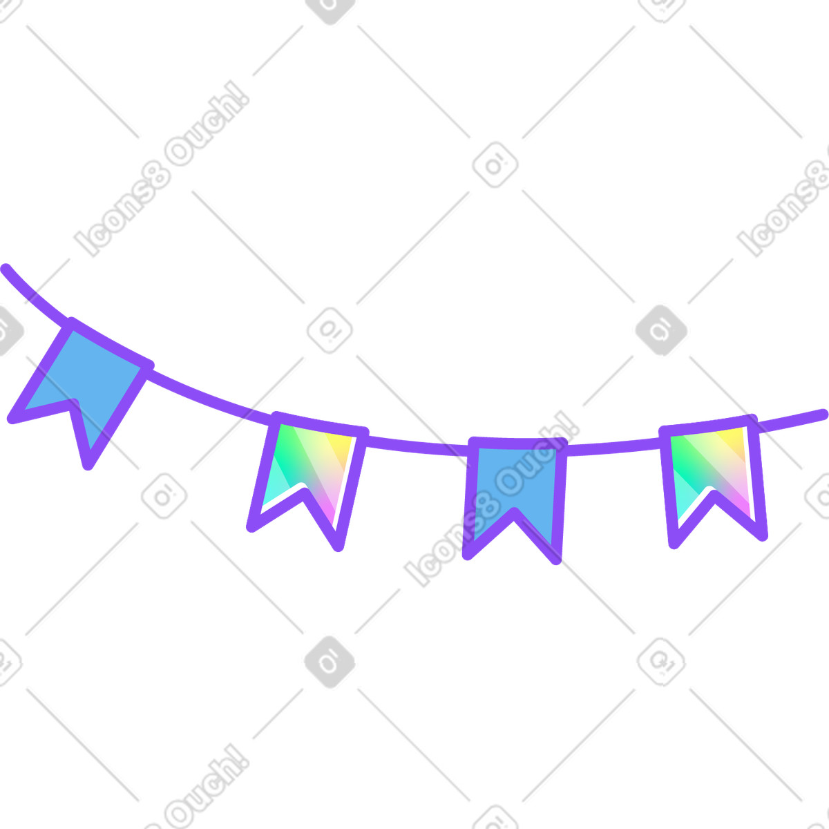 Ilustración Guirnalda en estilo Holographic a descargar en PNG y SVG