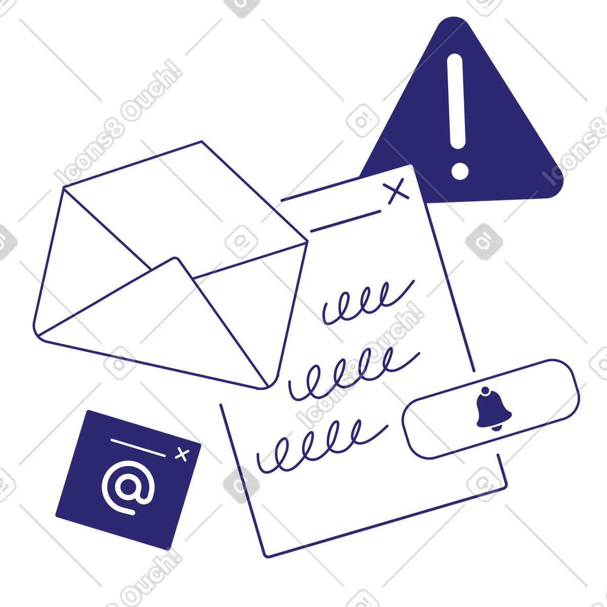 Contenuti di email marketing e newsletter illustrazione in stile Cut scarica in PNG, SVG