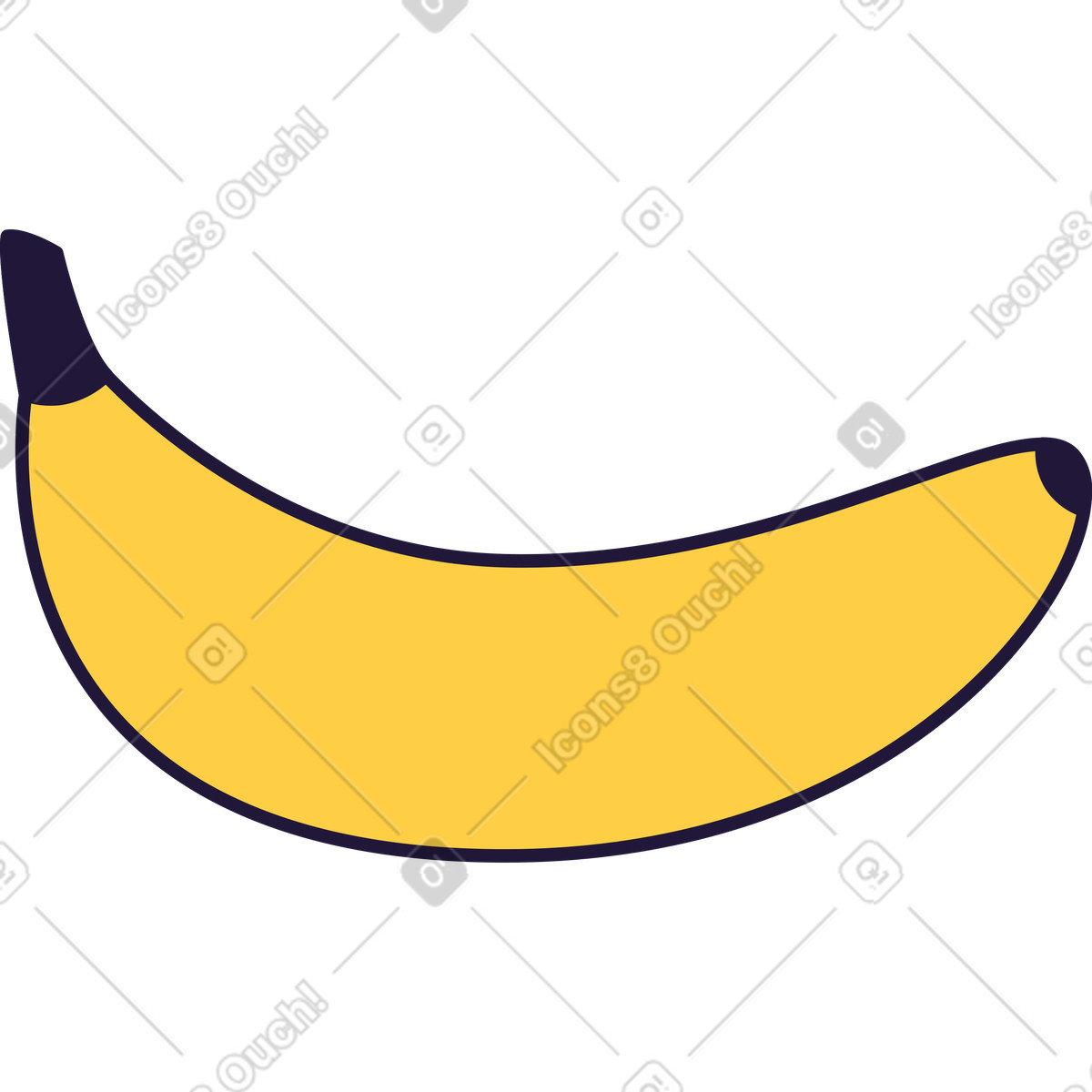 Banana illustration in Conifer style download in PNG, SVG