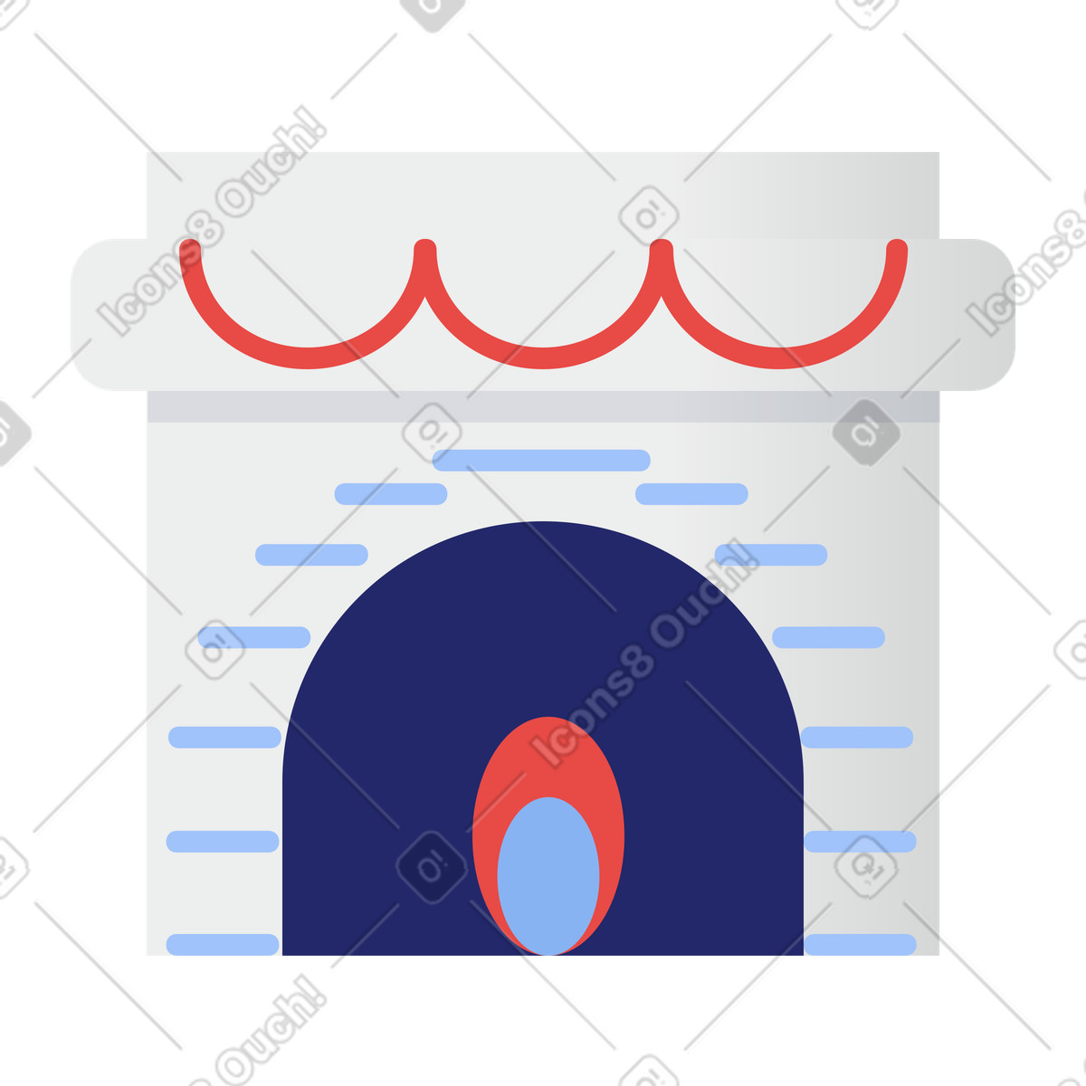 Kamin-Illustration im Clip-Stil als Download in PNG, SVG