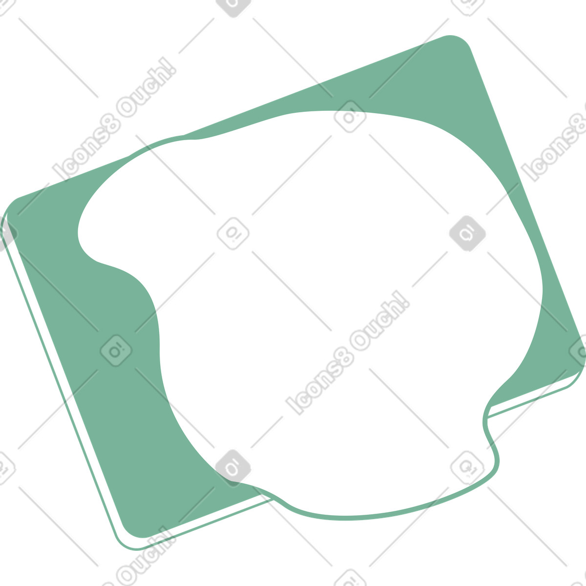 Green cutting board with dough illustration in Kiddo style download in PNG, SVG
