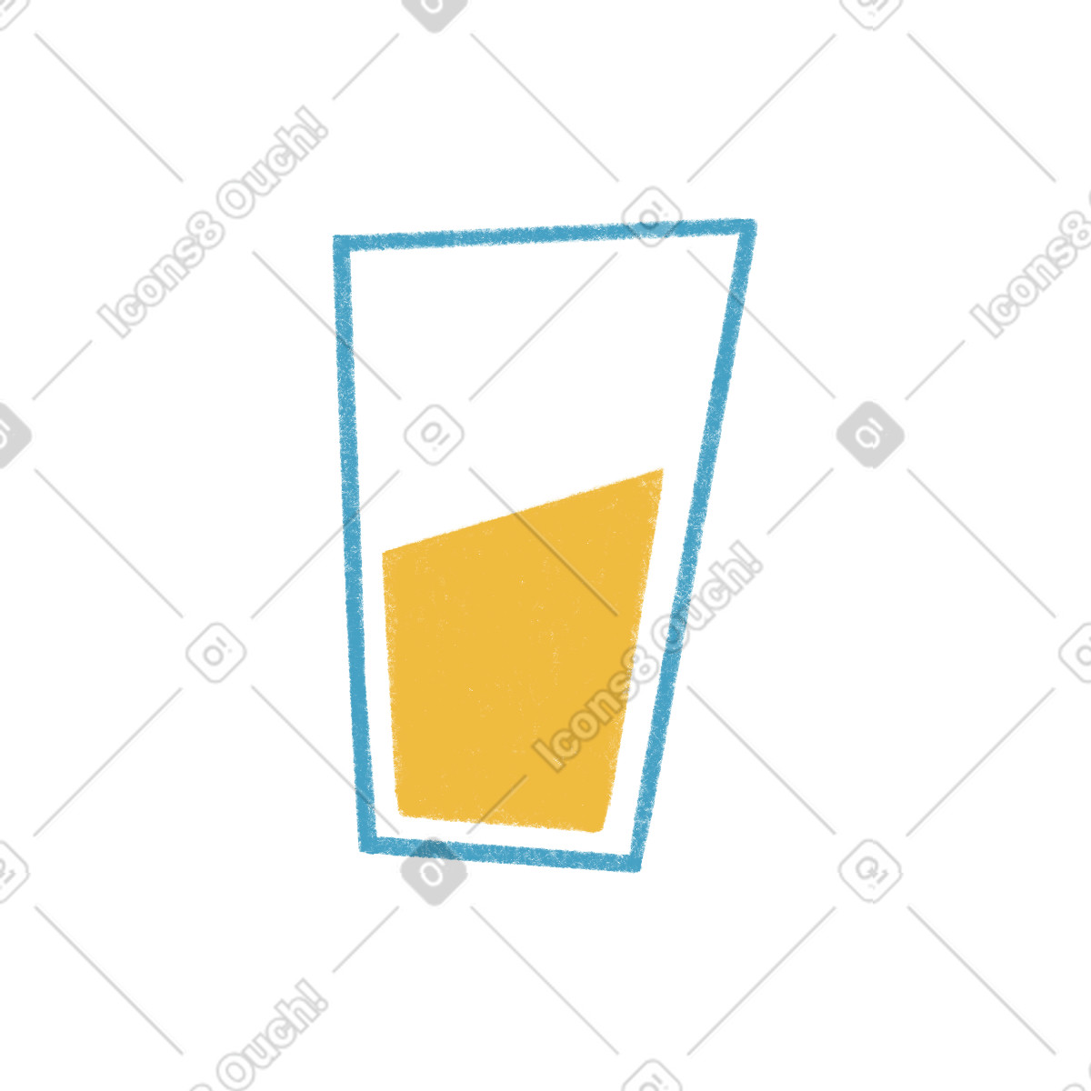 Illustration Glass with yellow juice dans le style Tutti à télécharger aux formats PNG, SVG