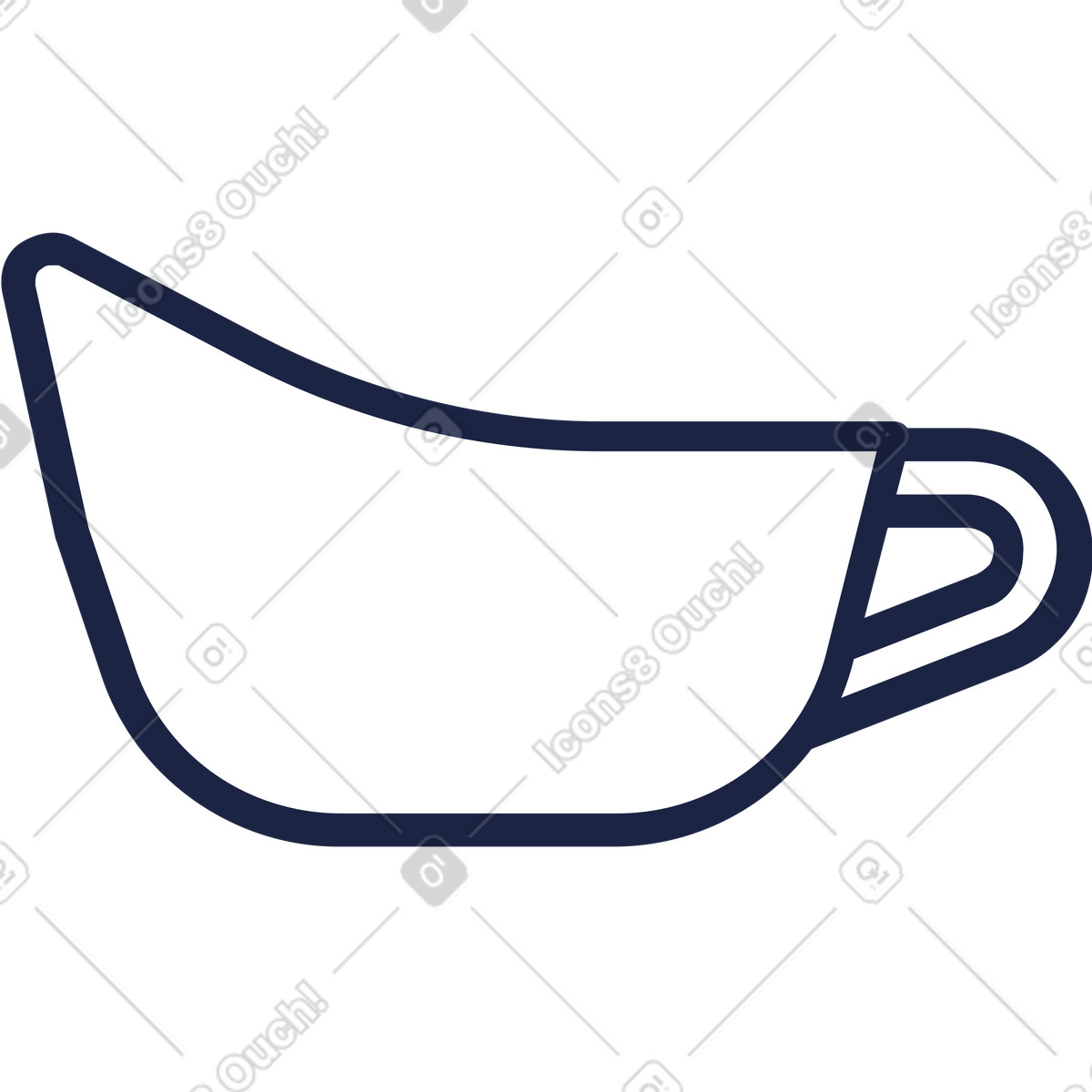 Pentola per salse illustrazione in stile Urban Line scarica in PNG, SVG