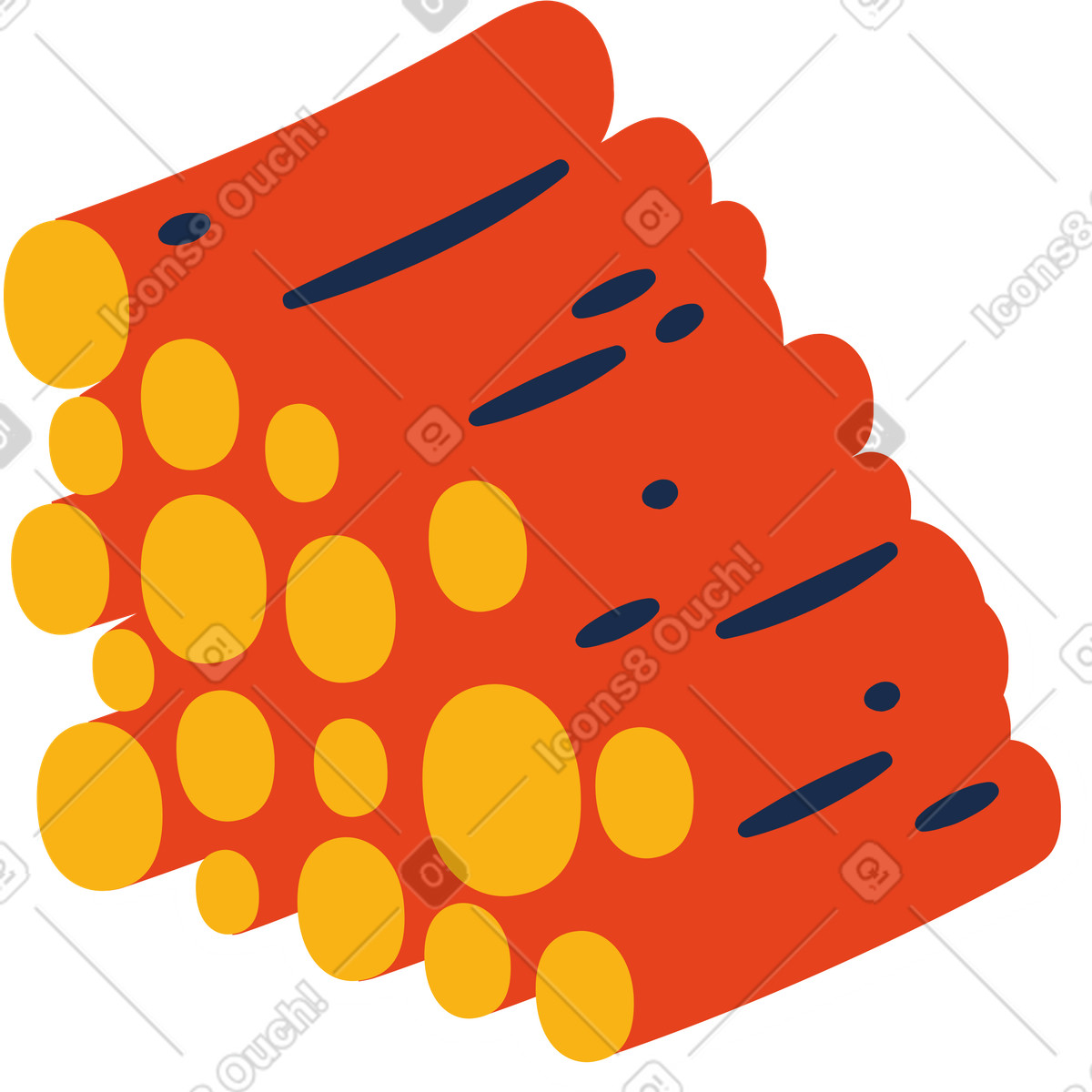 Log-pile illustration in Flame style download in PNG, SVG