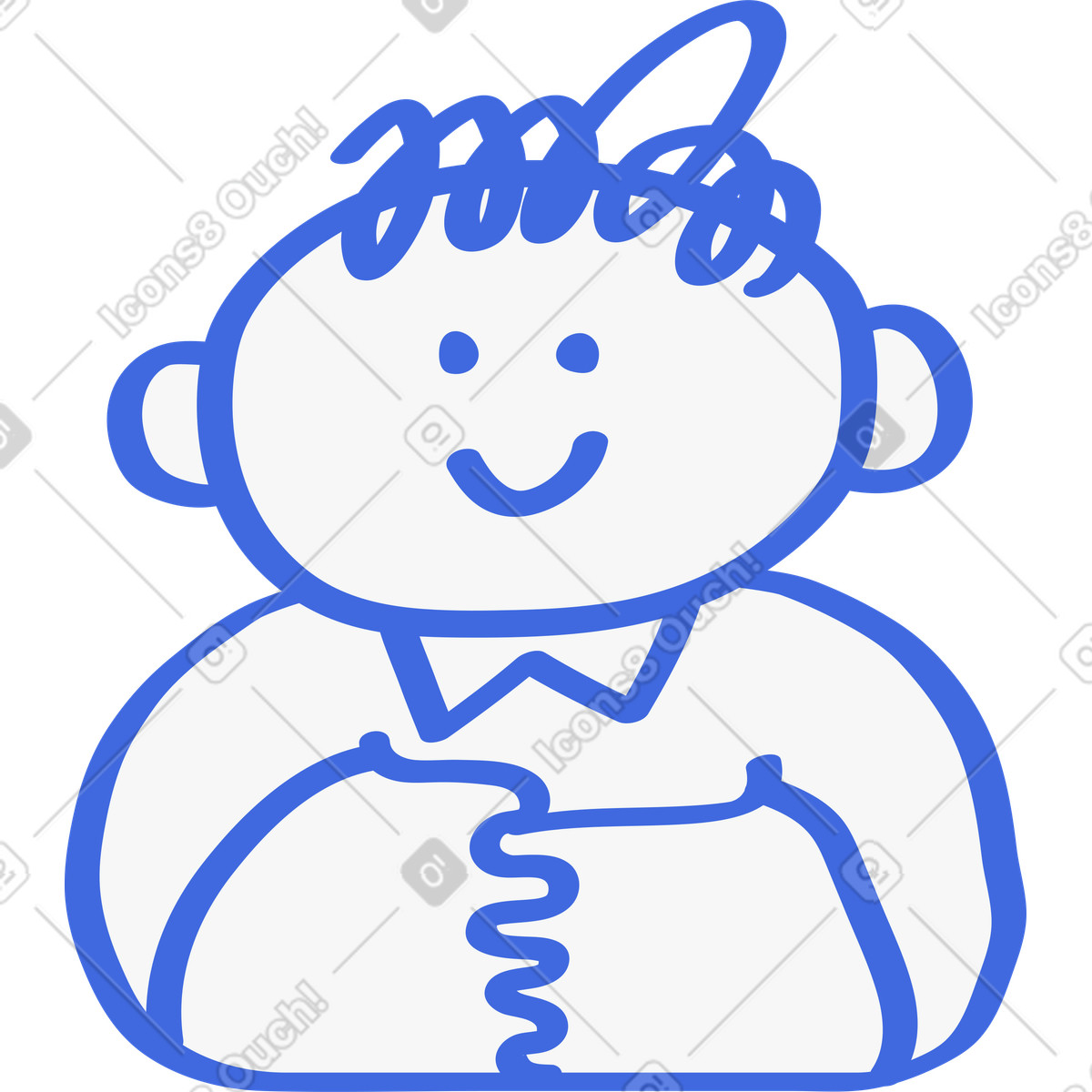 Иллюстрация Person with happy expression holding hands together in front в стиле Ballpoint Pen — скачать в форматах PNG, SVG