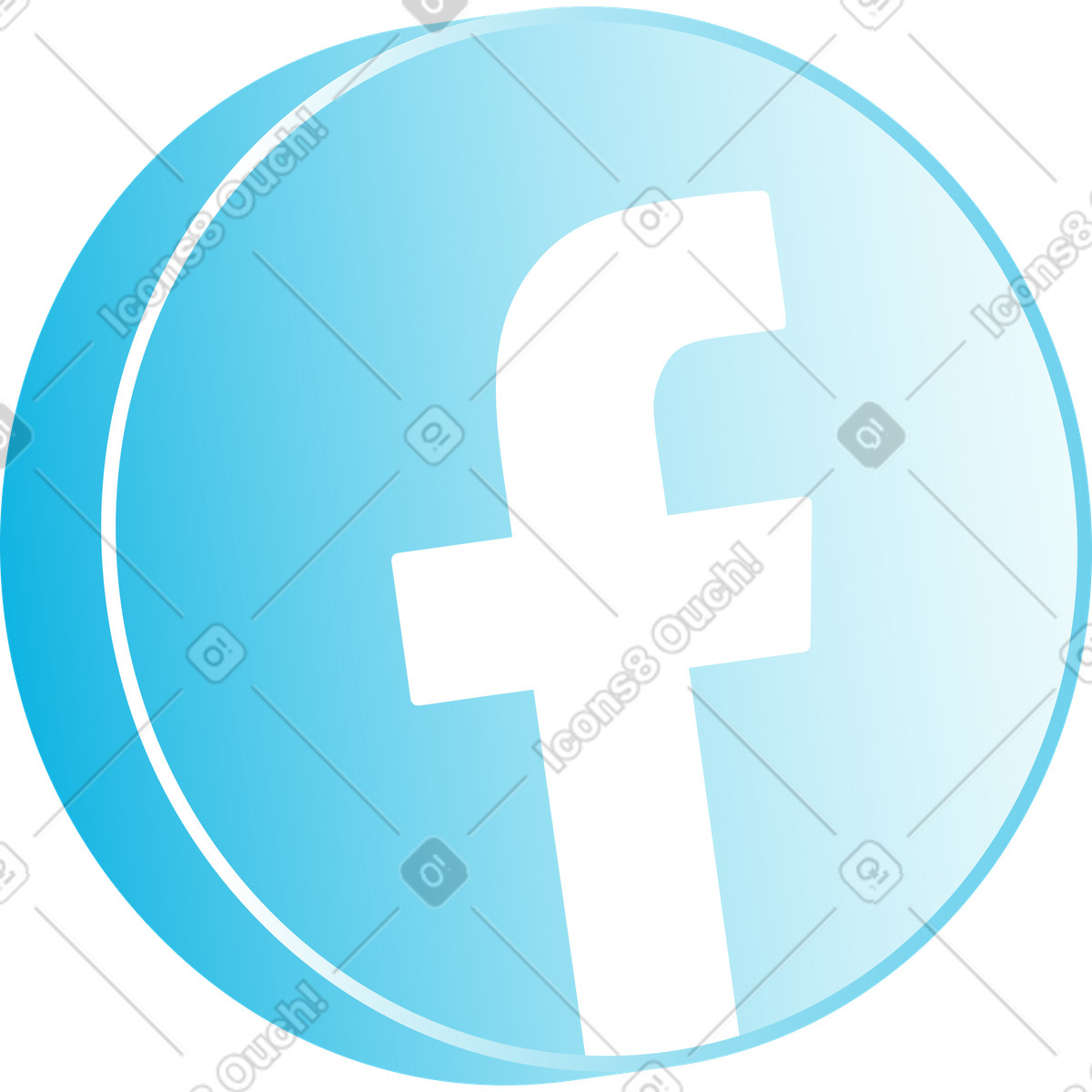 Ilustração de Ícone do facebook em no estilo Colors para baixar em PNG, SVG
