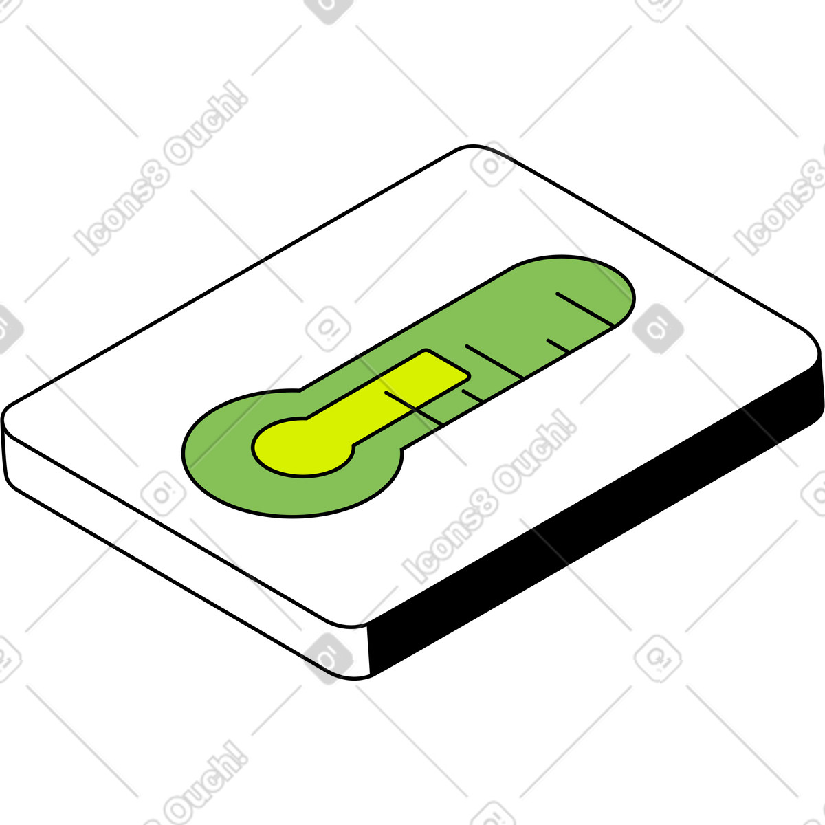 Ilustración Botón de termómetro en estilo Isometric a descargar en PNG y SVG