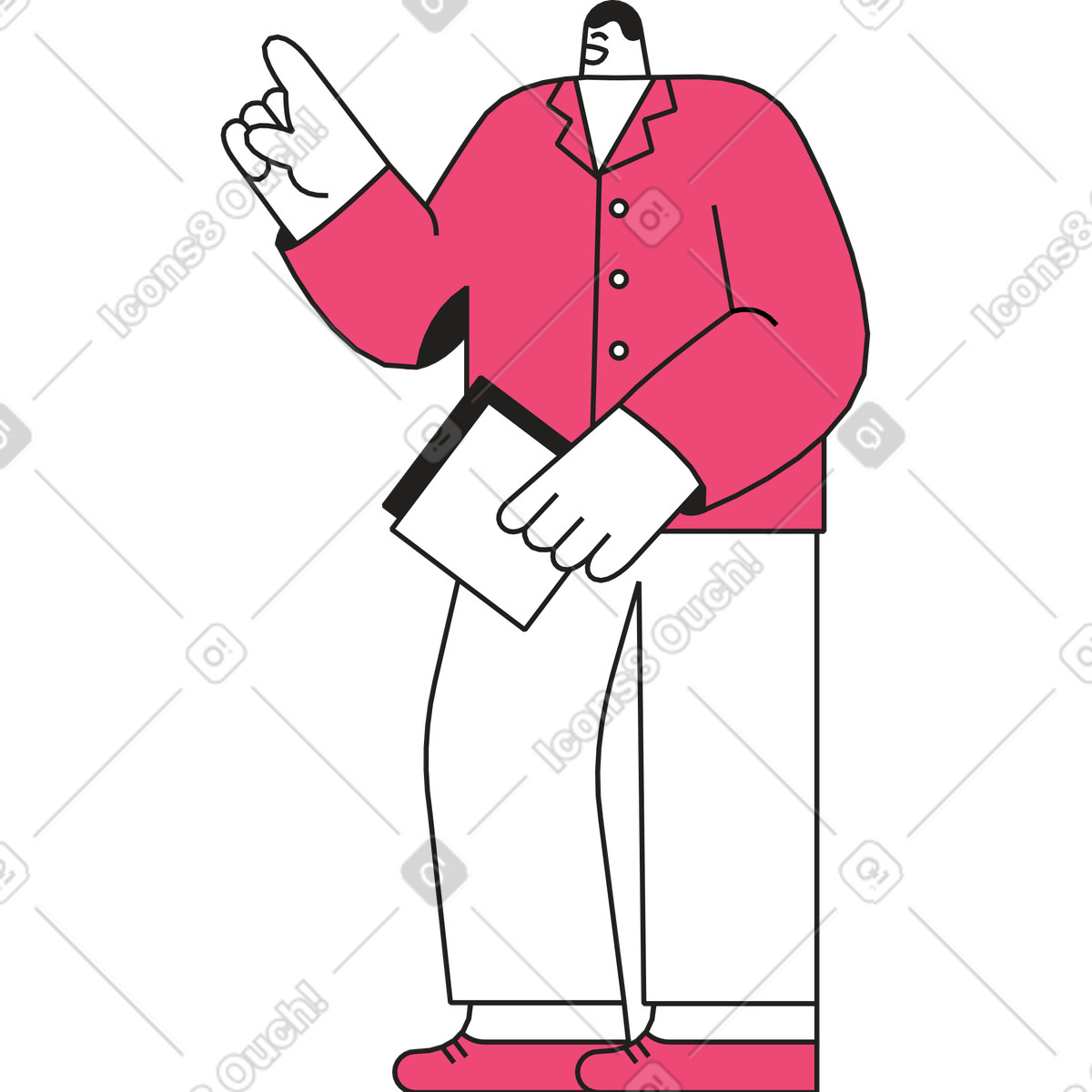 Ilustração de Empresário com papéis em no estilo Dazzle Line para baixar em PNG, SVG