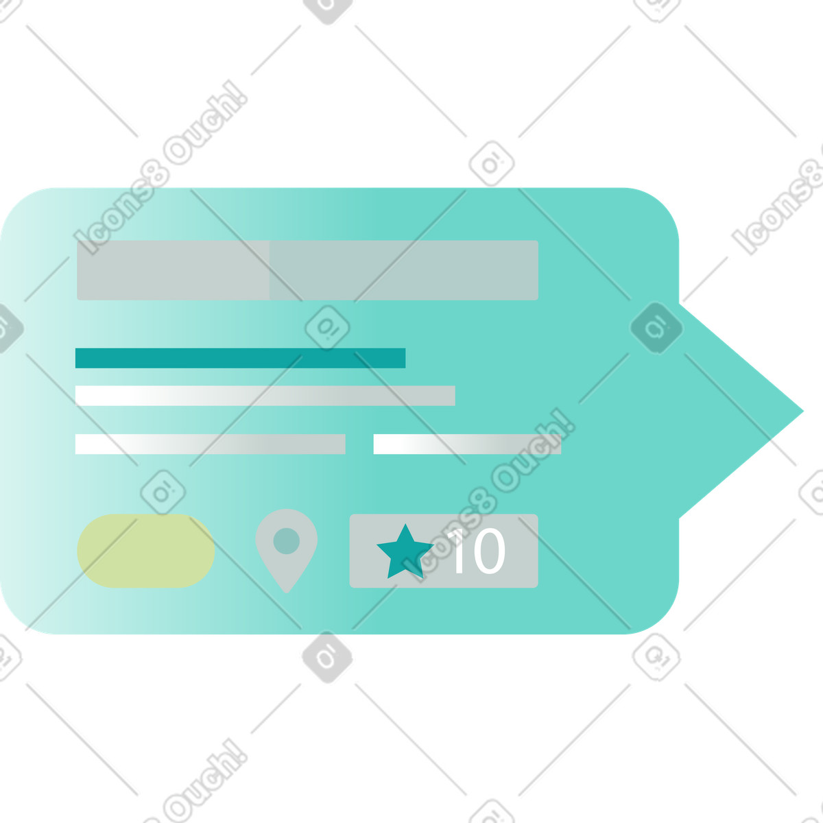 Speech bubble with a user profile inside illustration in Office style download in PNG, SVG