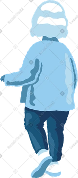 Chubby girl standing back PNG, SVG