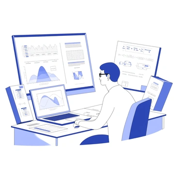 A geneticist is seated at a desk, surrounded by books and research papers related to genetics. On the desk, there is a laptop displaying a complex graph illustrating Bayesian statistical models. The geneticist, a middle-aged individual wearing glasses, is intently focused on the screen, with a notepad filled with equations and notes beside them. Charts and diagrams depicting inheritance patterns are spread across the desk. Behind the geneticist, a whiteboard displays additional information on genetic traits and probabilities.