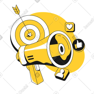 Marketing and targeting with speaker animated illustration in GIF, Lottie (JSON), AE