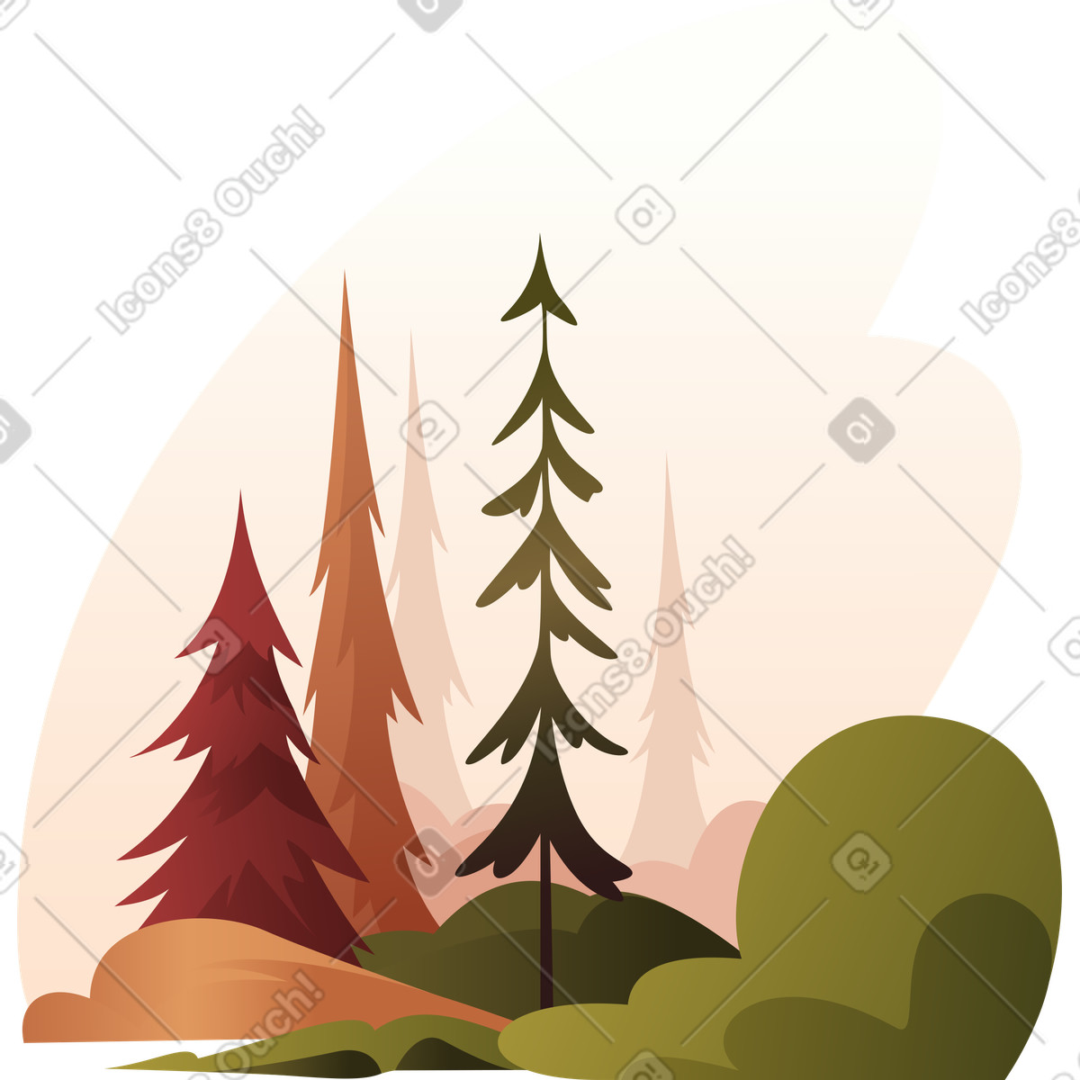 Forest background illustration in PNG, SVG