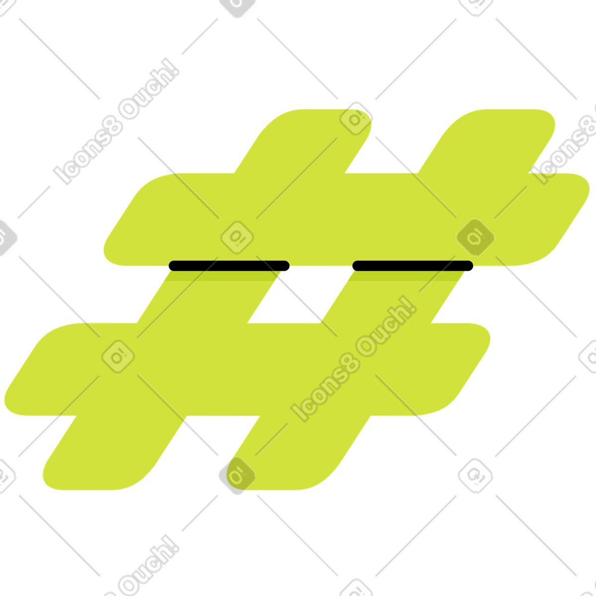 Ilustración Hashtag en estilo Juicy a descargar en PNG y SVG