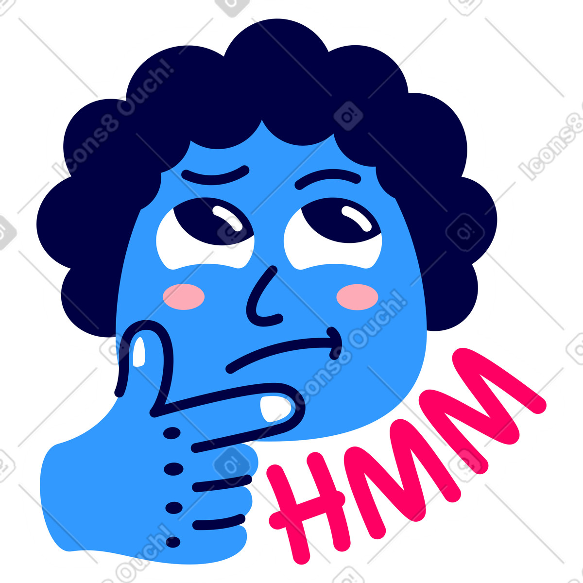 Ilustração animada de Lettering sticker hmm em GIF, Lottie (JSON), AE
