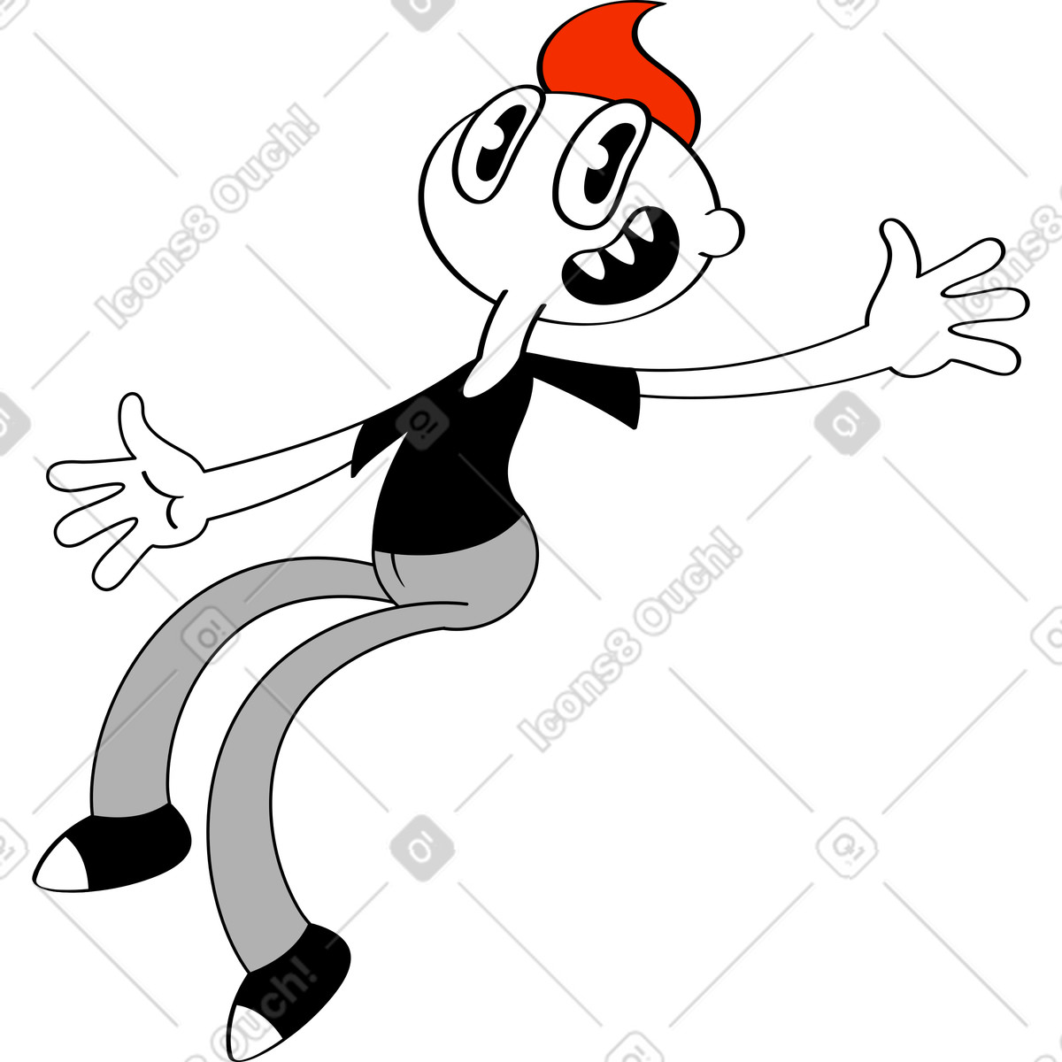 Ilustración Hombre en estilo Looney a descargar en PNG y SVG