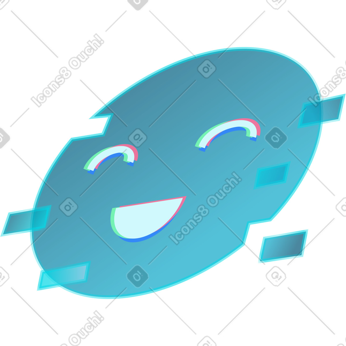 Иллюстрация Улыбается в стиле Neon — скачать в форматах PNG, SVG