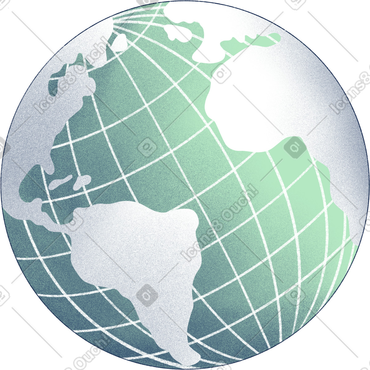 Earth illustration clipart depicting our planet with stylized geography