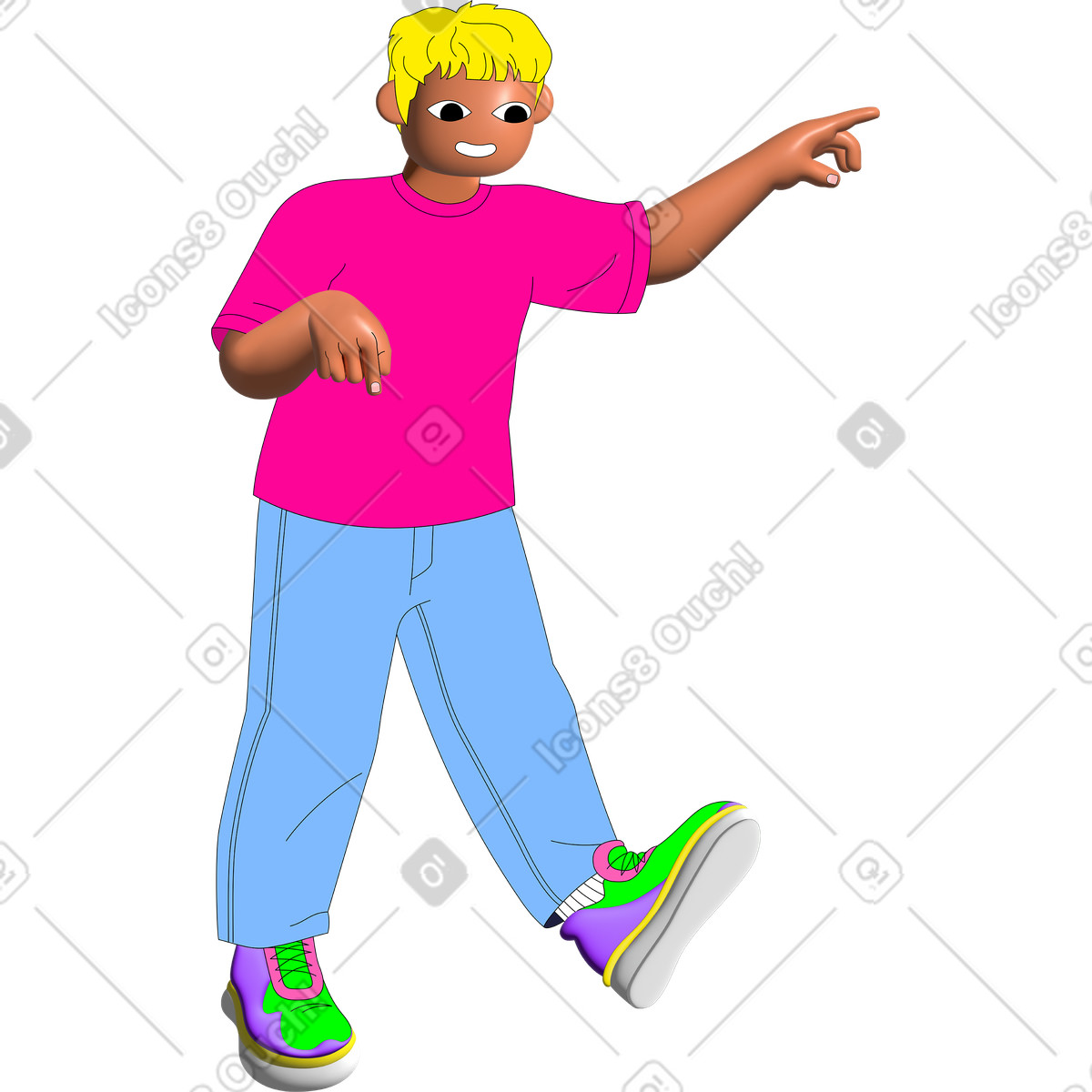 Ilustración Hombre sosteniendo algo con sus manos en estilo Pop a descargar en PNG y SVG