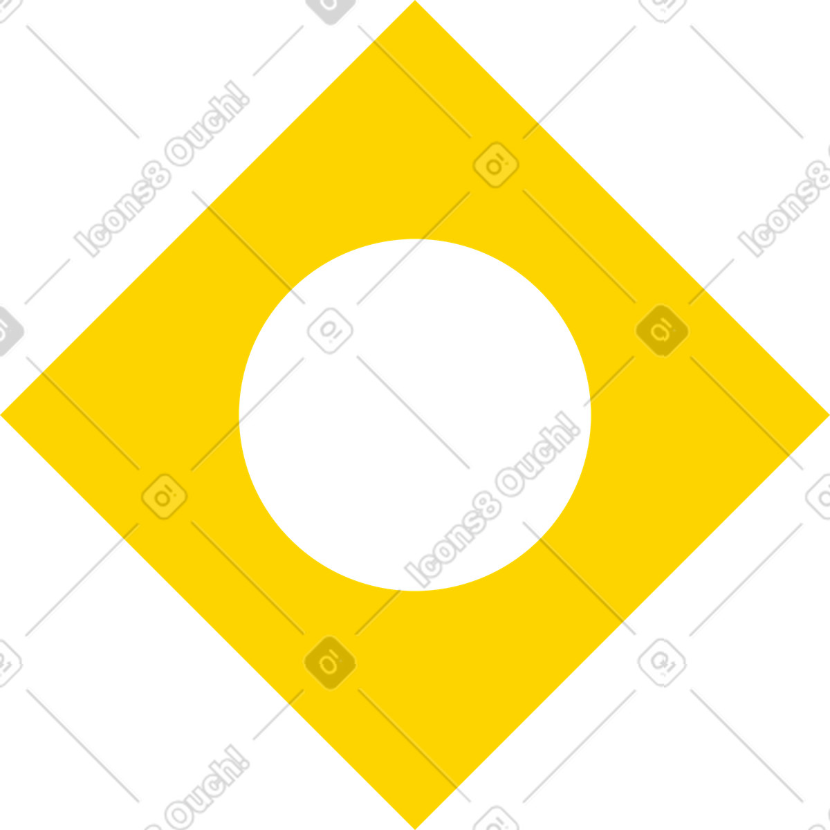Rhombus with a circle inside illustration in Framework style download in PNG, SVG