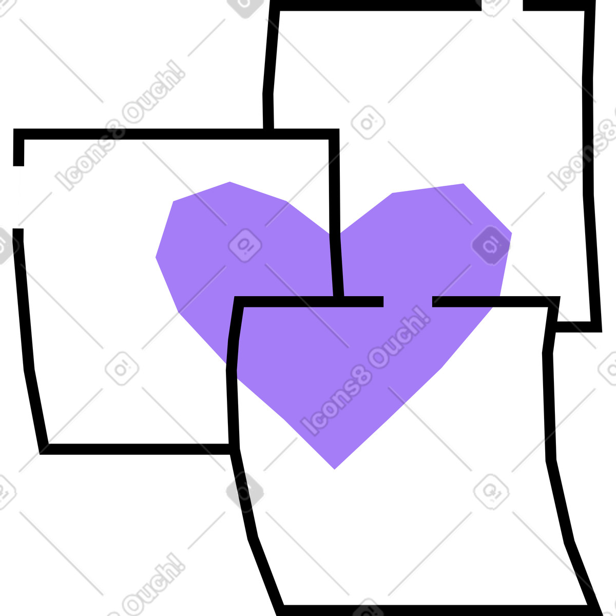 Post-it con cuore illustrazione in stile Amethyst scarica in PNG, SVG