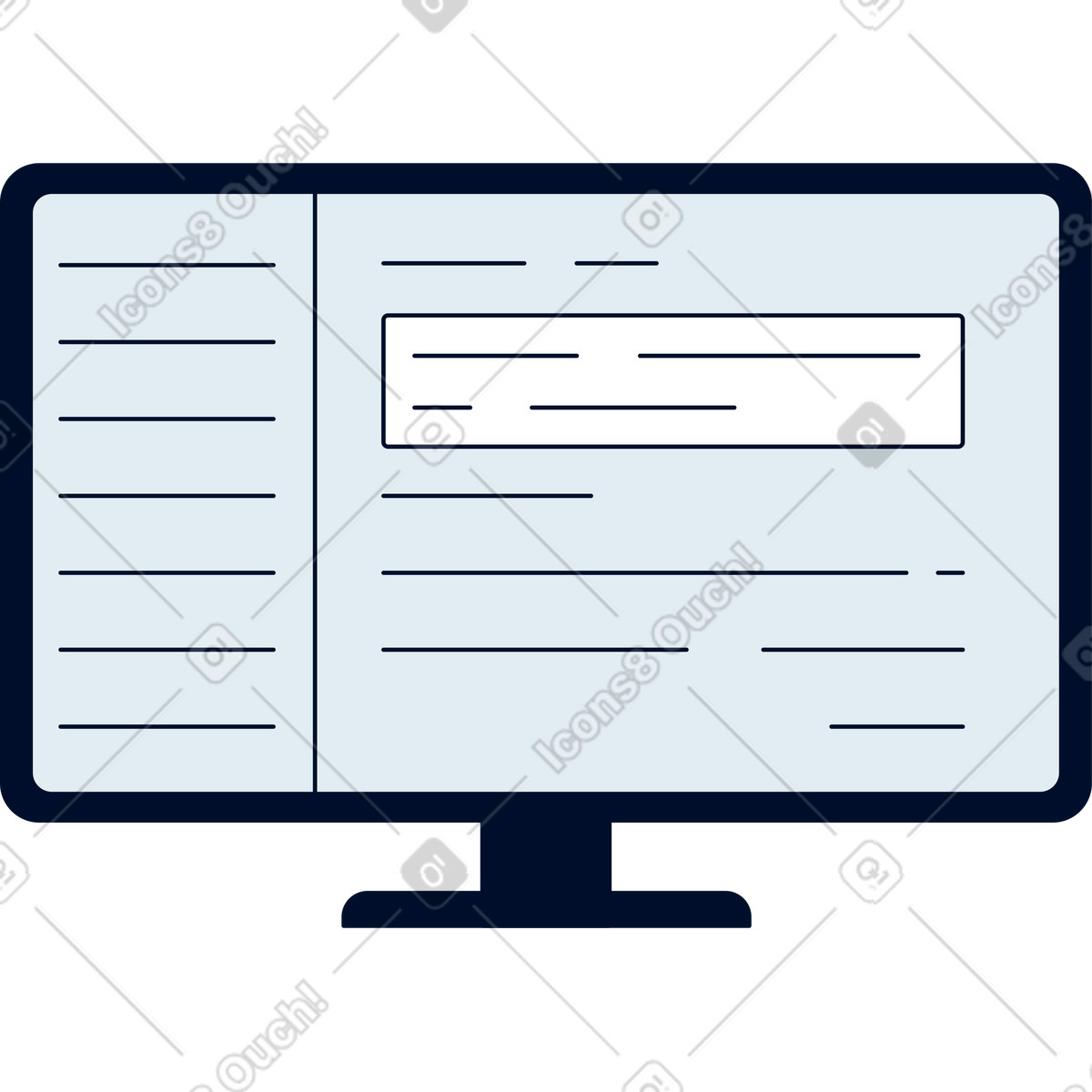 Monitor illustration clipart image showcasing technology in PNG SVG GIF