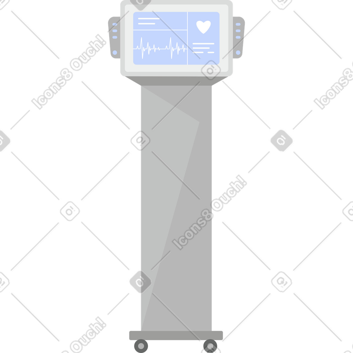 Monitor cardiaco illustrazione in stile Lagom scarica in PNG, SVG