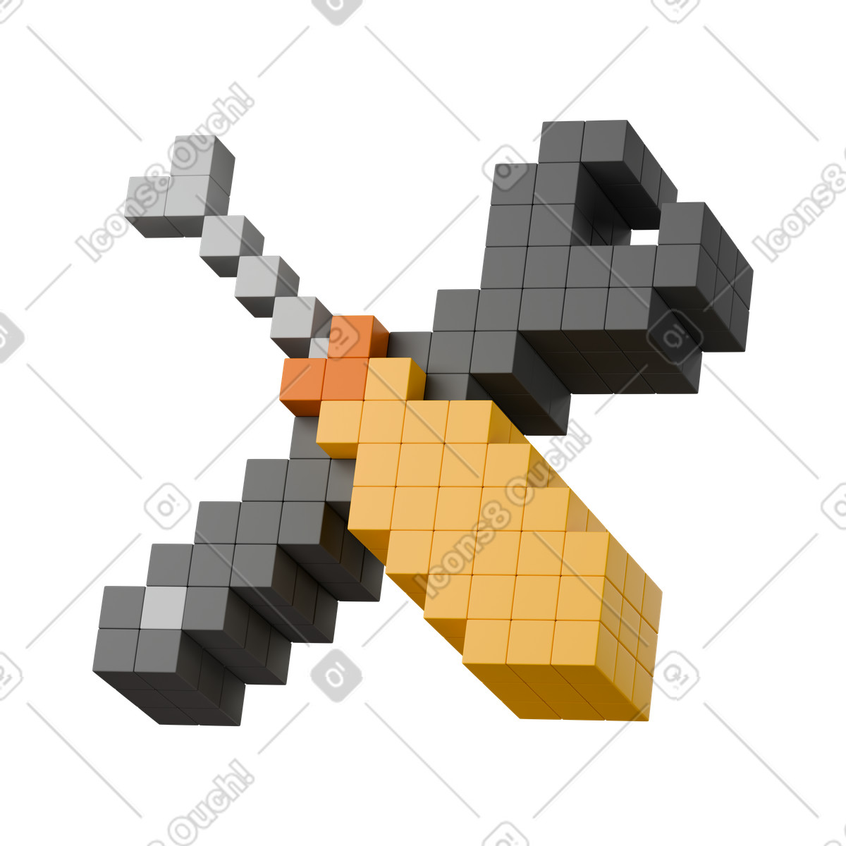 Voxel tools illustration in 3D Stickle style download in PNG, SVG