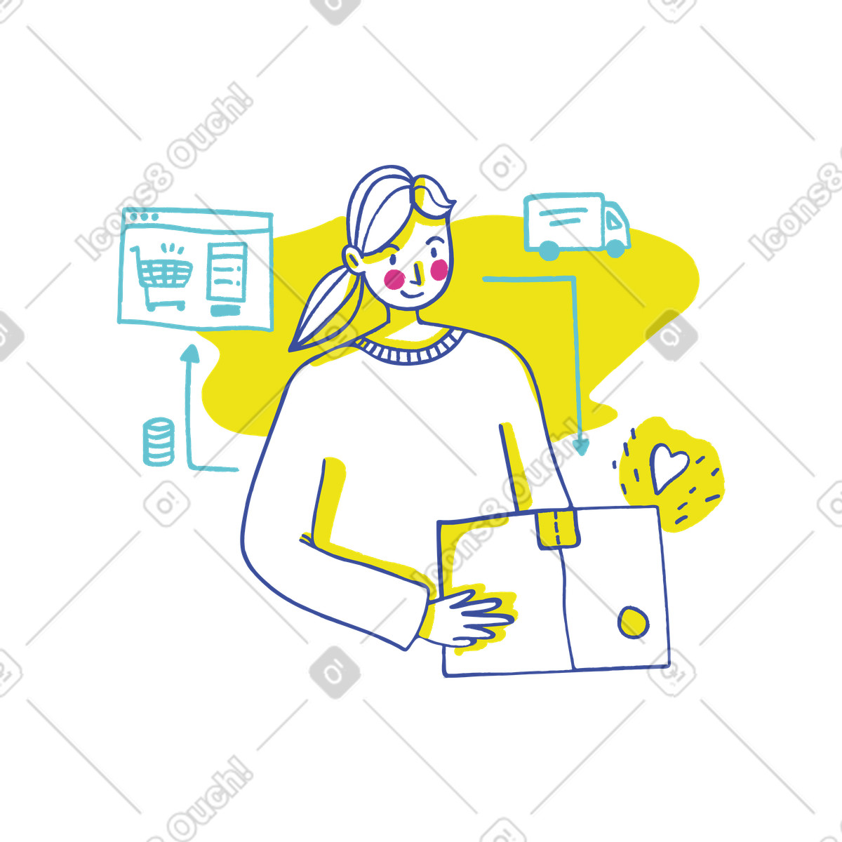 Order complete illustration in Lime style download in PNG, SVG