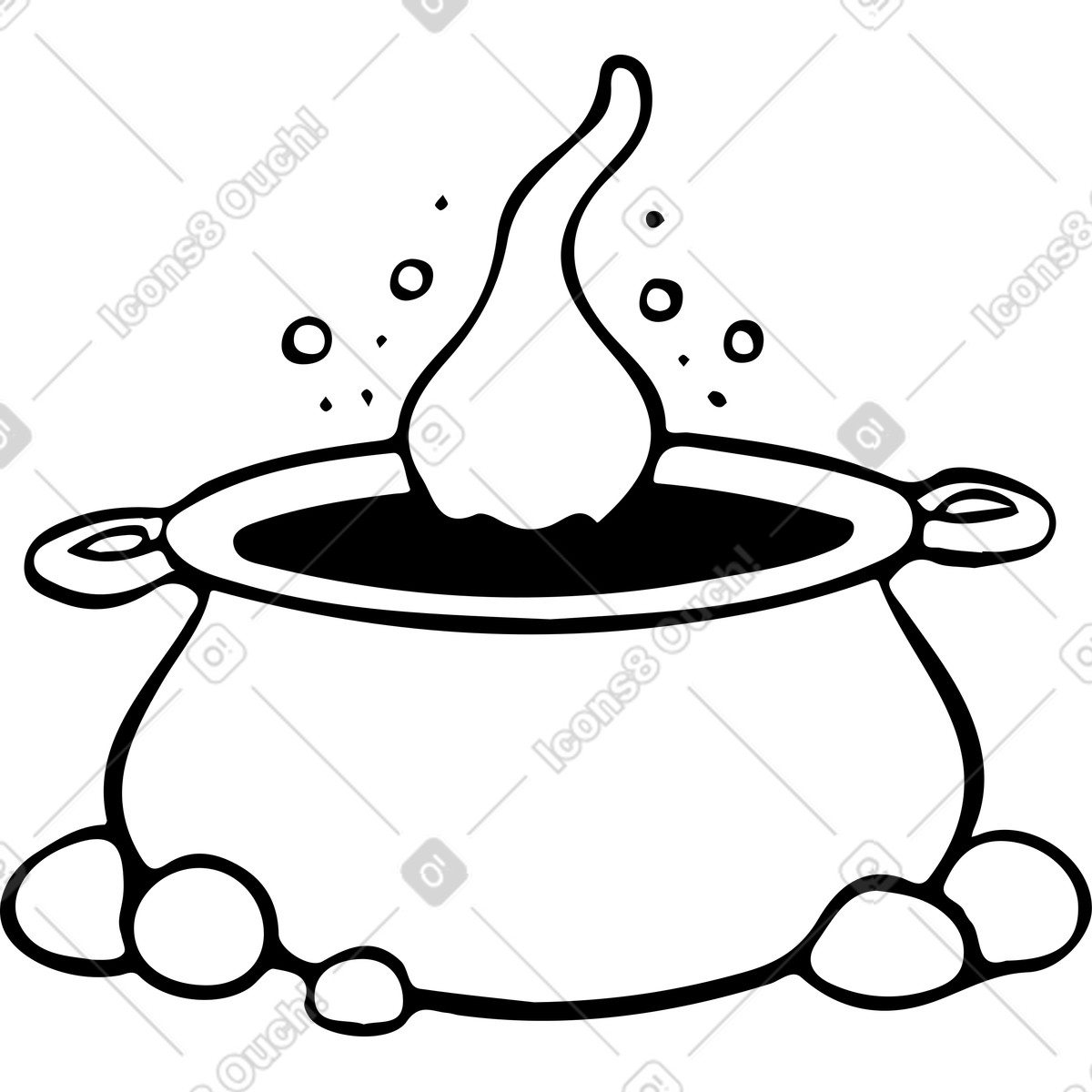 Halloween cooking pot illustration in Journal style download in PNG, SVG