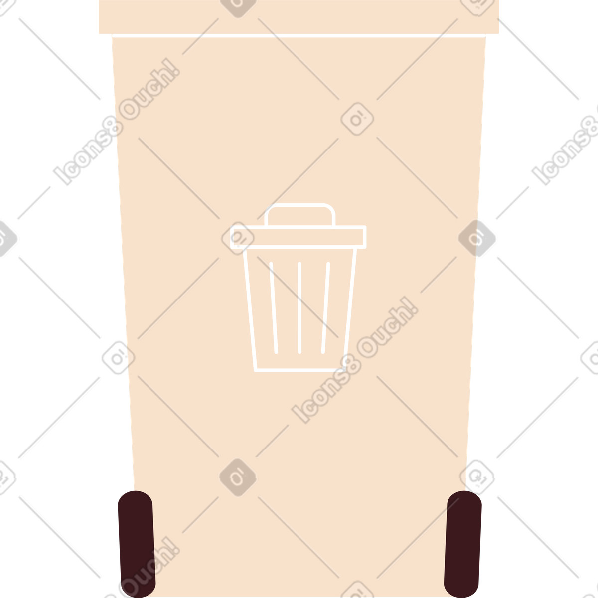 Illustration Poubelle dans le style Folks à télécharger aux formats PNG, SVG